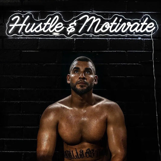 Hustle & Motivate Neon Sign 𝕹𝖊𝖔𝖓 𝐏𝐚𝐫𝐚𝐝𝐲𝐬𝐞 