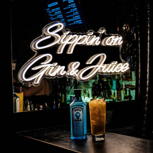 Sippin' On Gin & Juice Neon Sign 𝕹𝖊𝖔𝖓 𝐏𝐚𝐫𝐚𝐝𝐲𝐬𝐞 