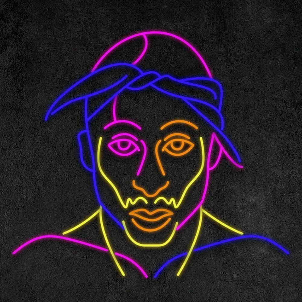 Tupac Neon Sign 𝕹𝖊𝖔𝖓 𝐏𝐚𝐫𝐚𝐝𝐲𝐬𝐞 