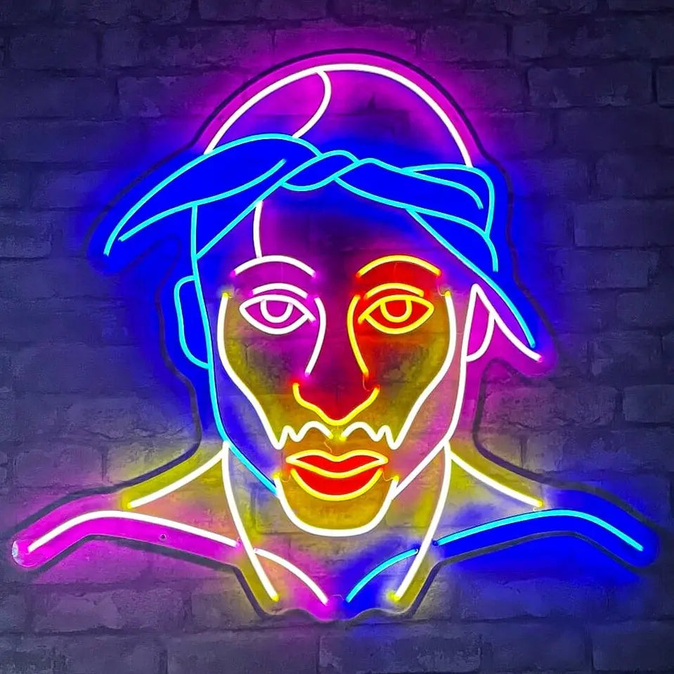 Tupac Neon Sign 𝕹𝖊𝖔𝖓 𝐏𝐚𝐫𝐚𝐝𝐲𝐬𝐞 